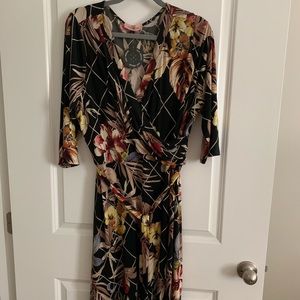 Floral Faux Wrap Dress Sz 3x